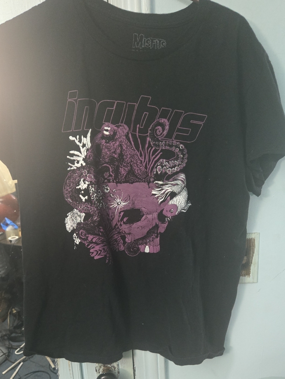 Men’s Incubus Black Short-Sleeve Graphic Tee — Purple Skull & Octopus